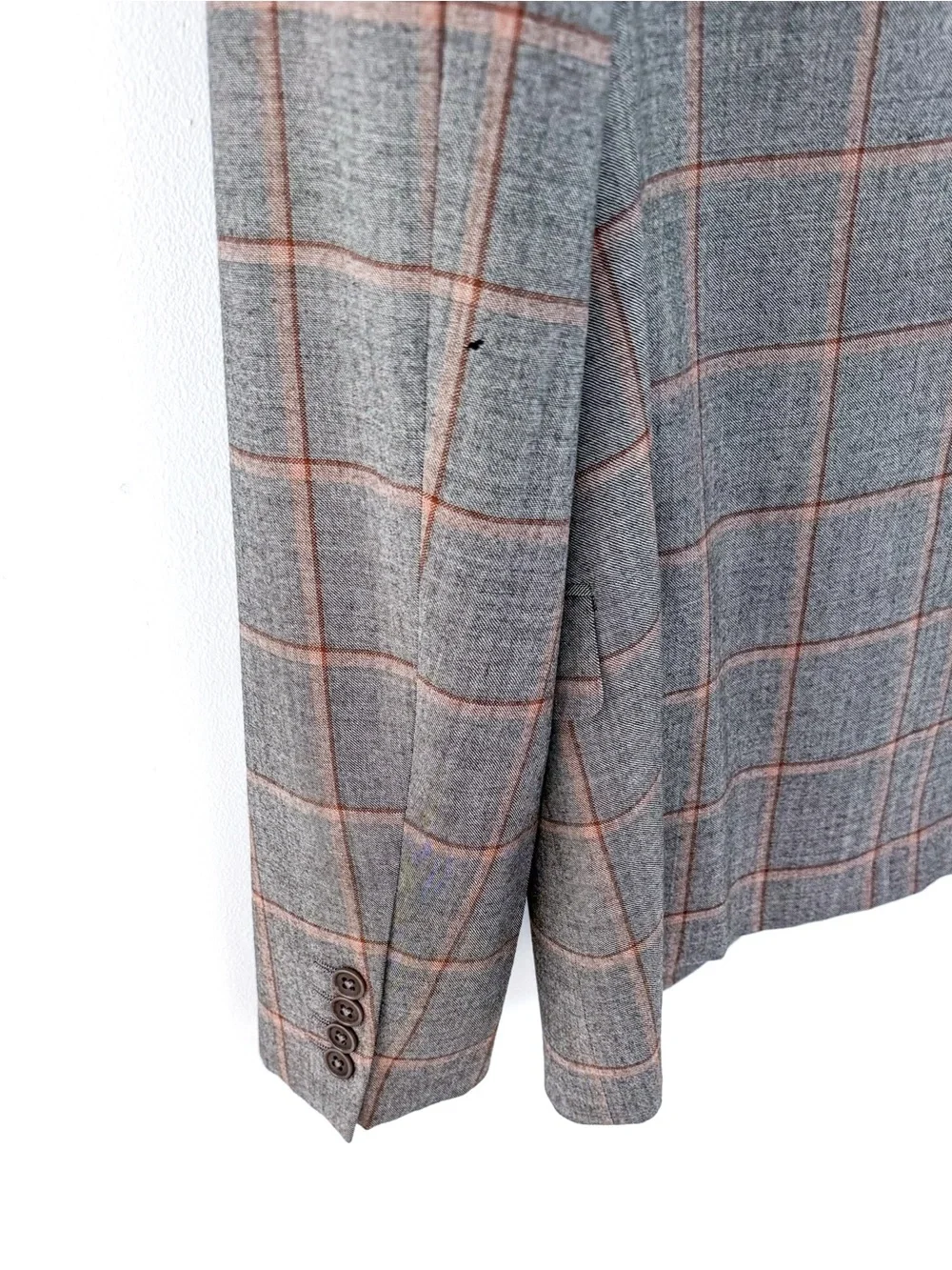 NWT NEW Armani Collezioni Gray Plaid Italian Wool Sport Coat Windowpane 40R
